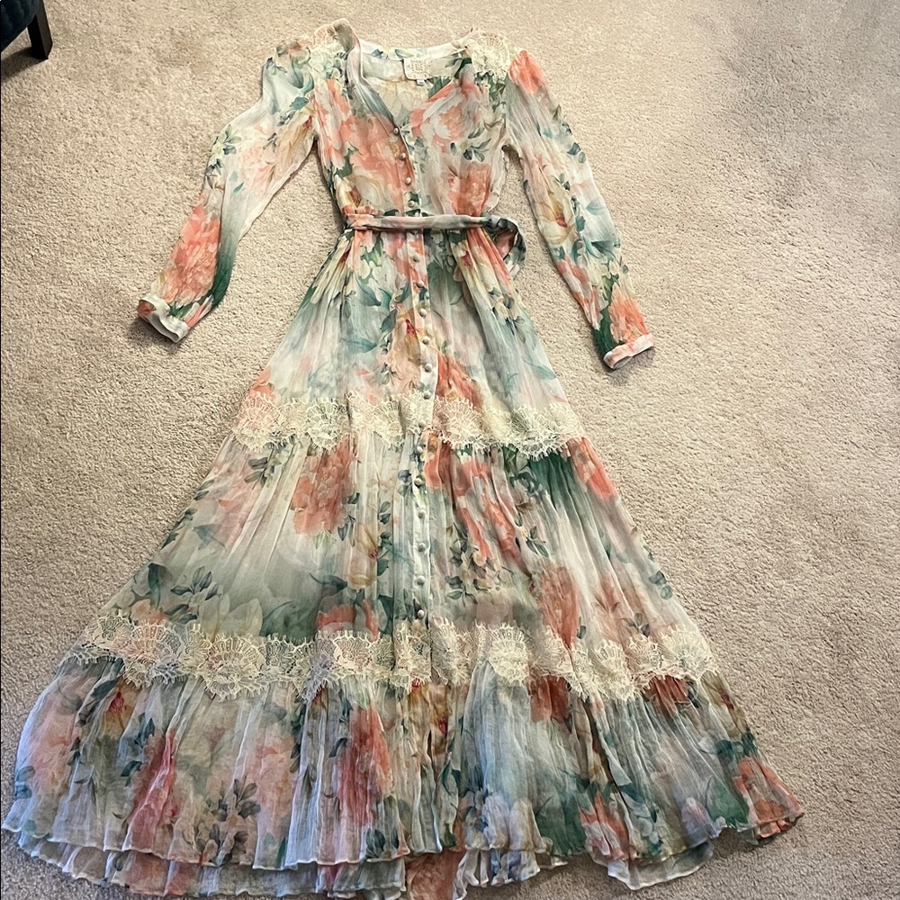 Johnny Was Multicolor Floral Long Sleeve Dress. This is just the shear shell - Picture 2 of 8